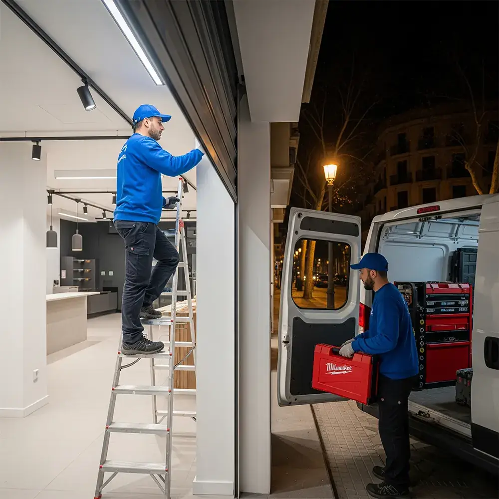 Empresa puertas enrollables Barcelona Persianas Sant Josep fabricación instalación personalizada seguridad comercial industrial aluminio lacado - Instalación de puertas enrollables Sant Josep