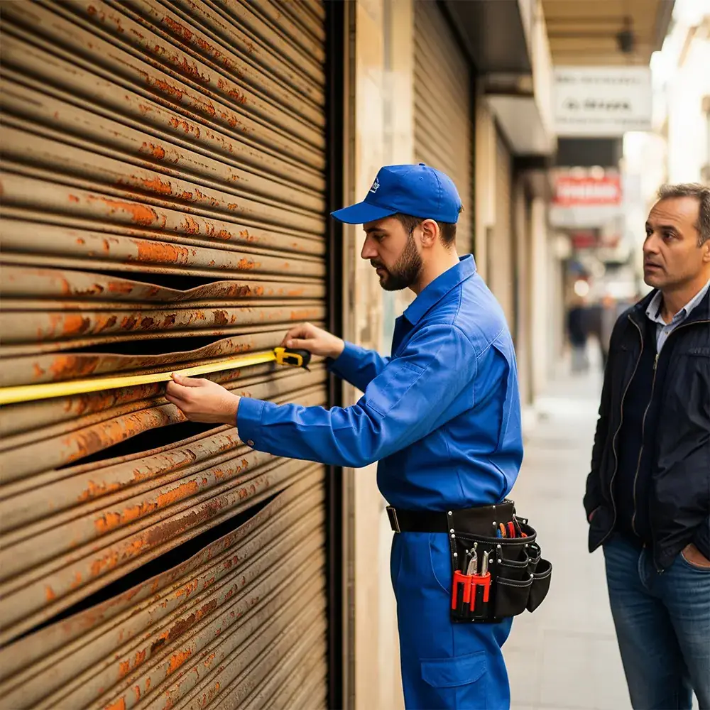 Puertas enrollables automáticas Barcelona Persianas Sant Josep mando distancia sensor seguridad apertura motorizada garaje comercio - Instalación de puertas enrollables Sant Josep